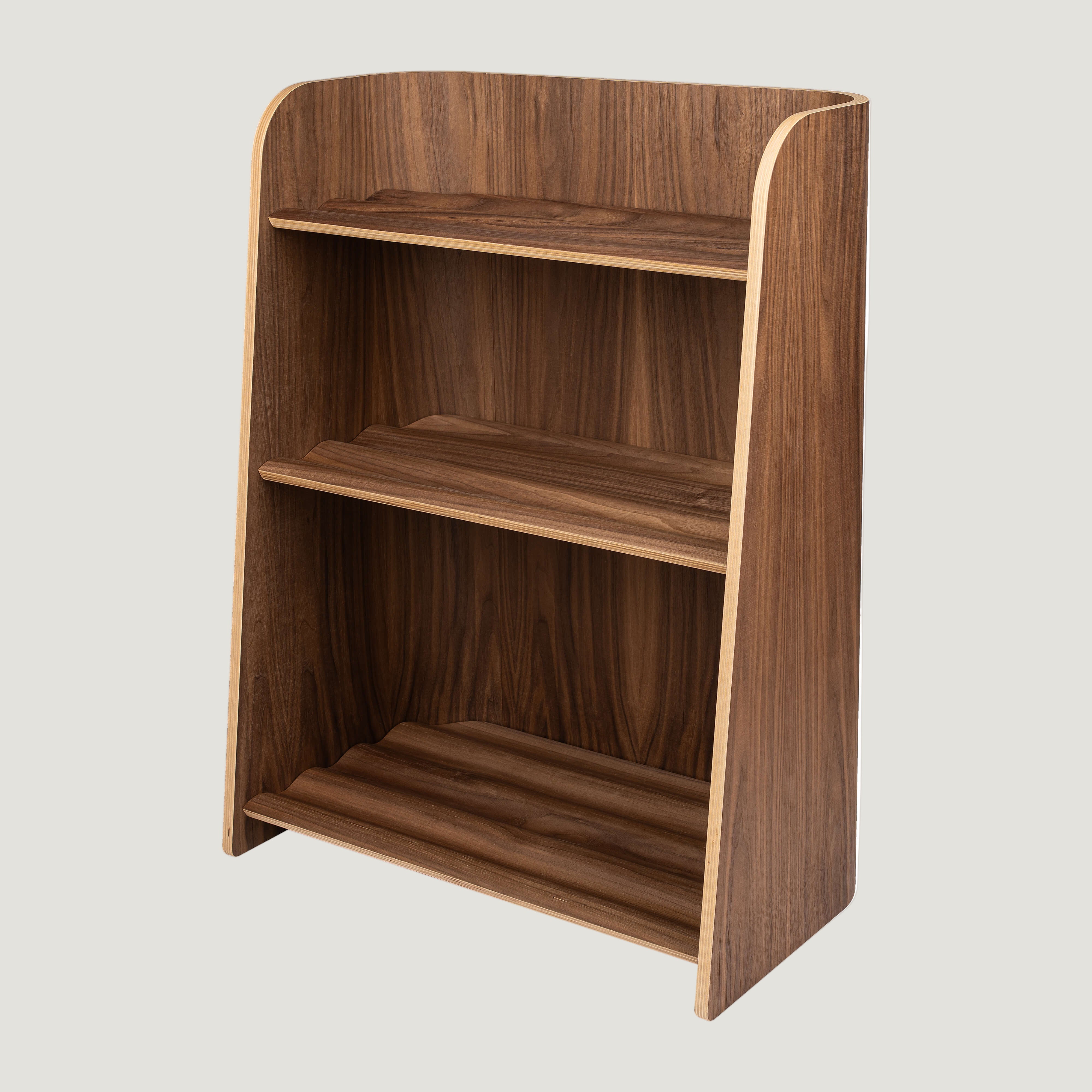 Curve Lab Book Case 3 Shelves Walnut
