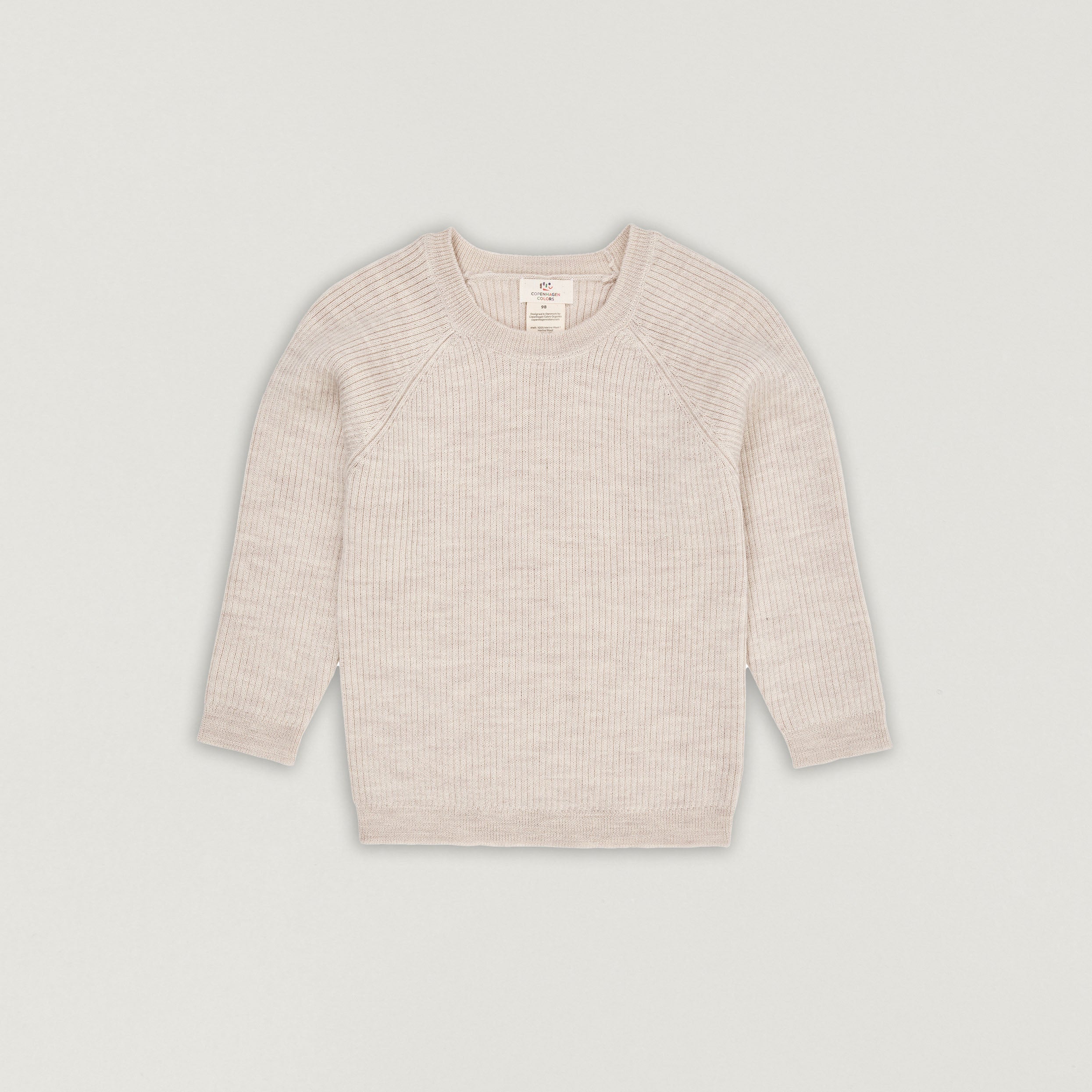 klassischer Rippstrick Pullover aus Wolle von Copenhagen Colors in pale creme melange
