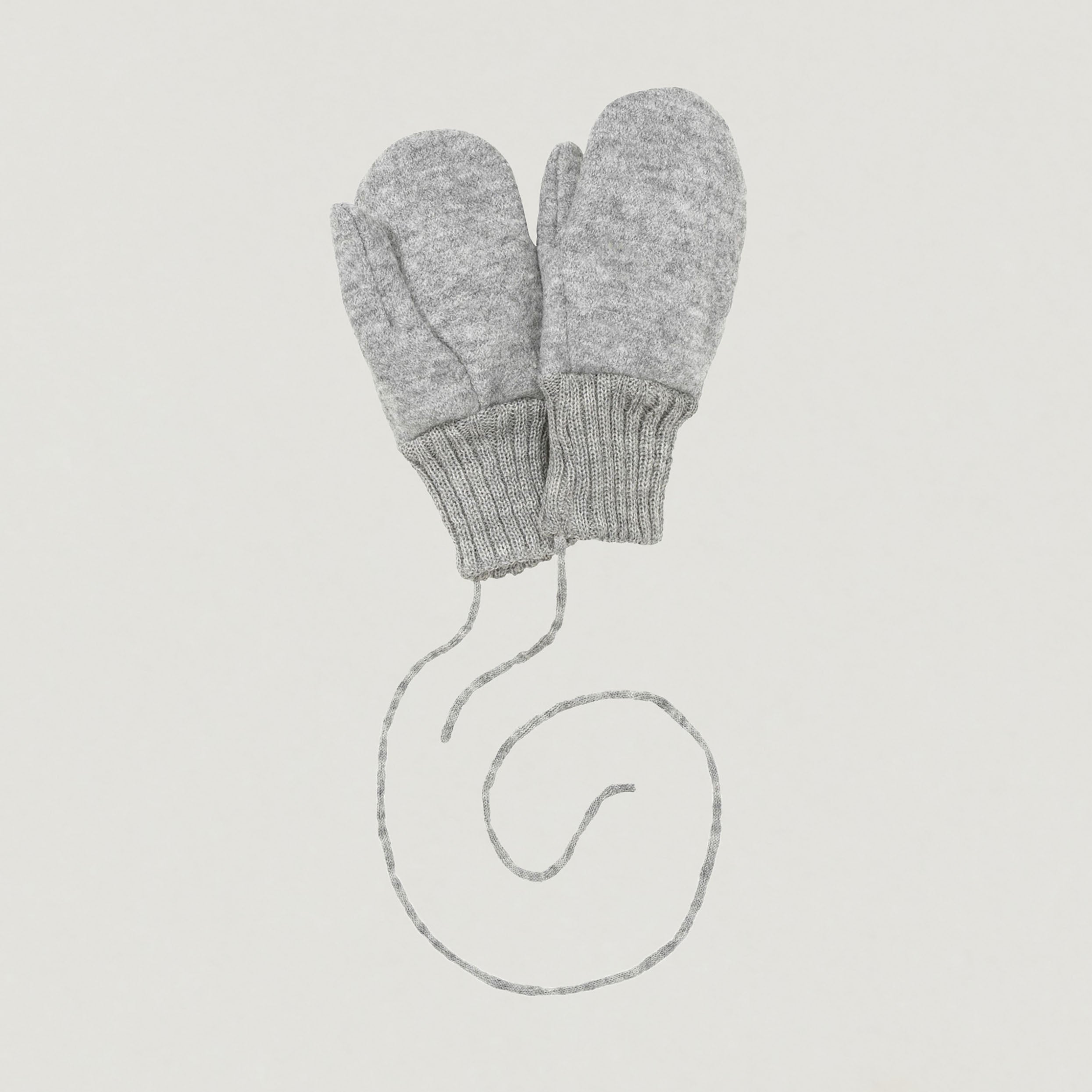 Handschuhe aus Wollwalk von Disana in grau