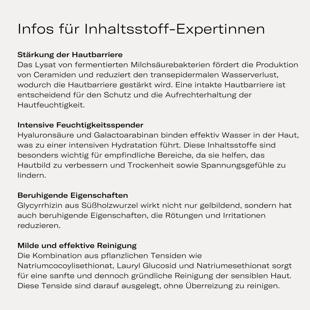 Inhaltsstoffe Pflegeschaum