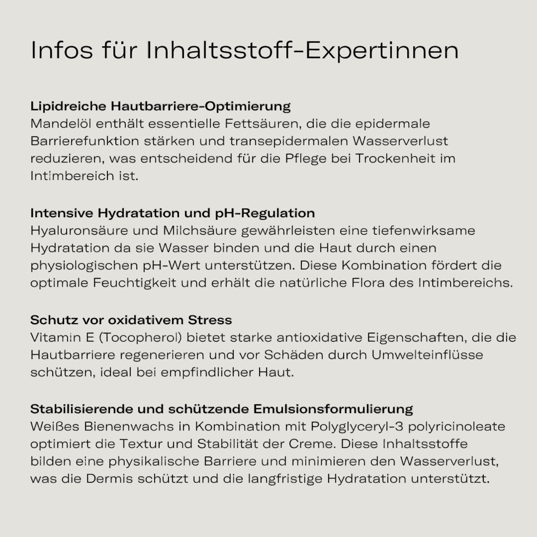 Natürliche Intimcreme Inhaltsstoffe