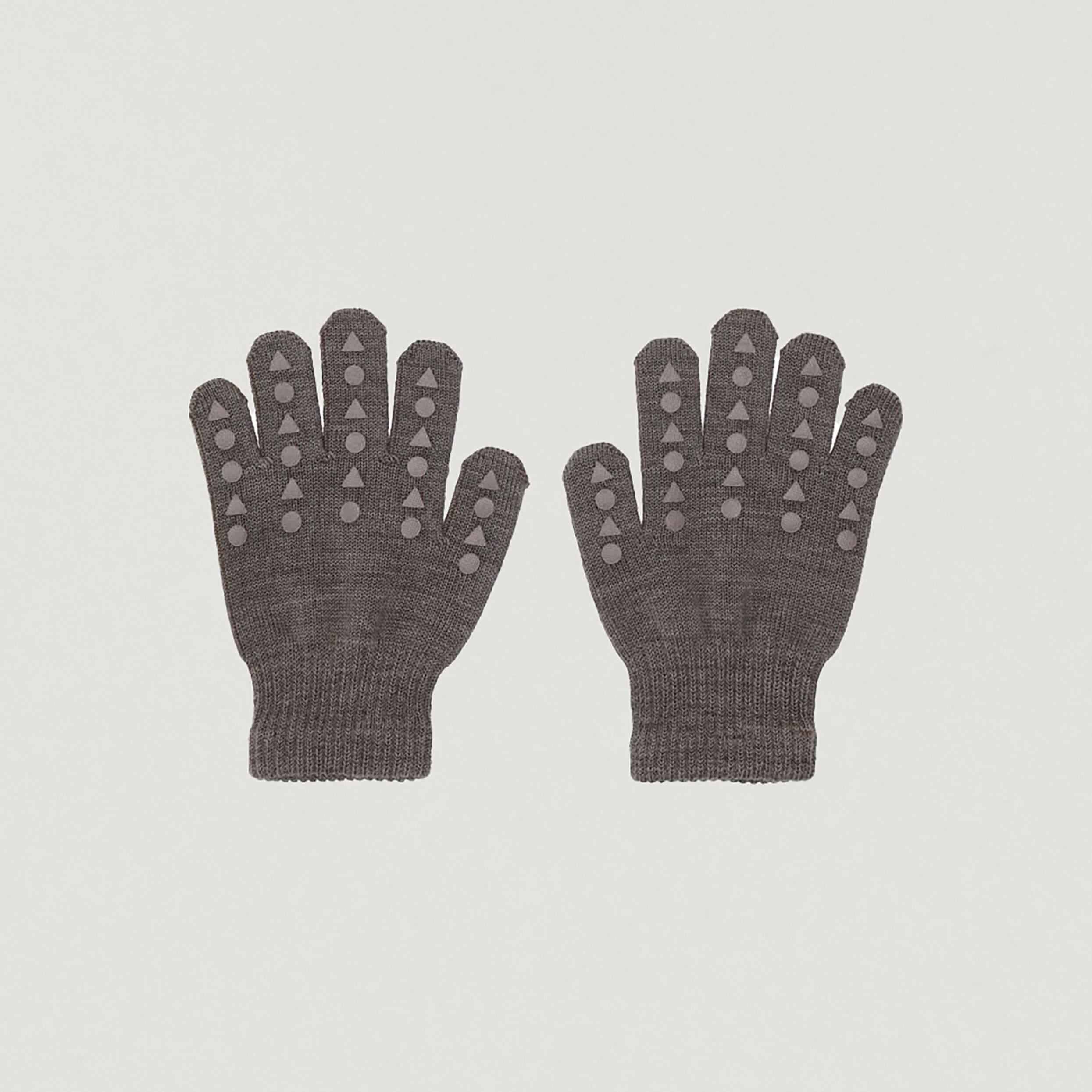 Produktfoto Anti-Rutsch-Fingerhandschuhe aus Wolle von Go Baby Go in  Braun-Melange
