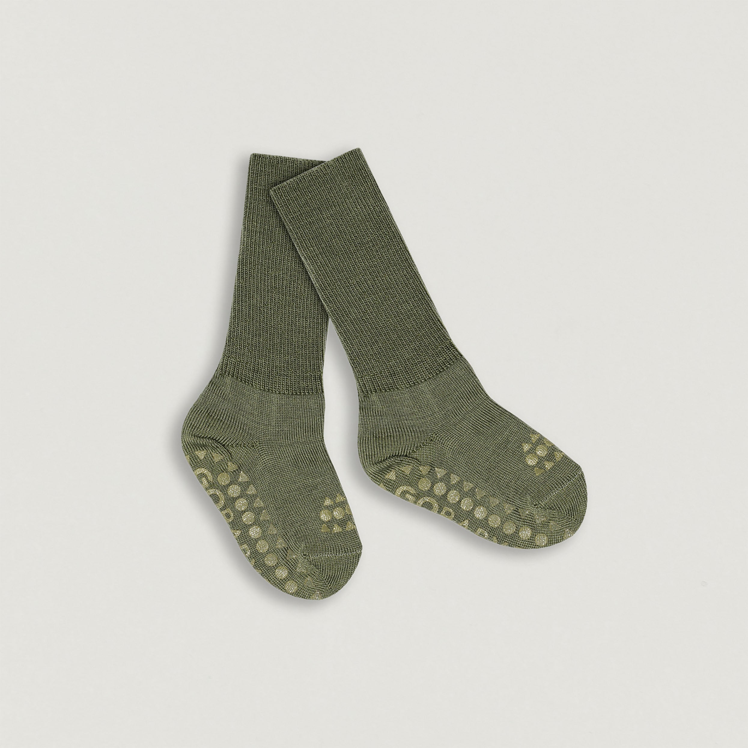 Anti-Rutsch Socken aus Wolle von Go Baby Go in olivine