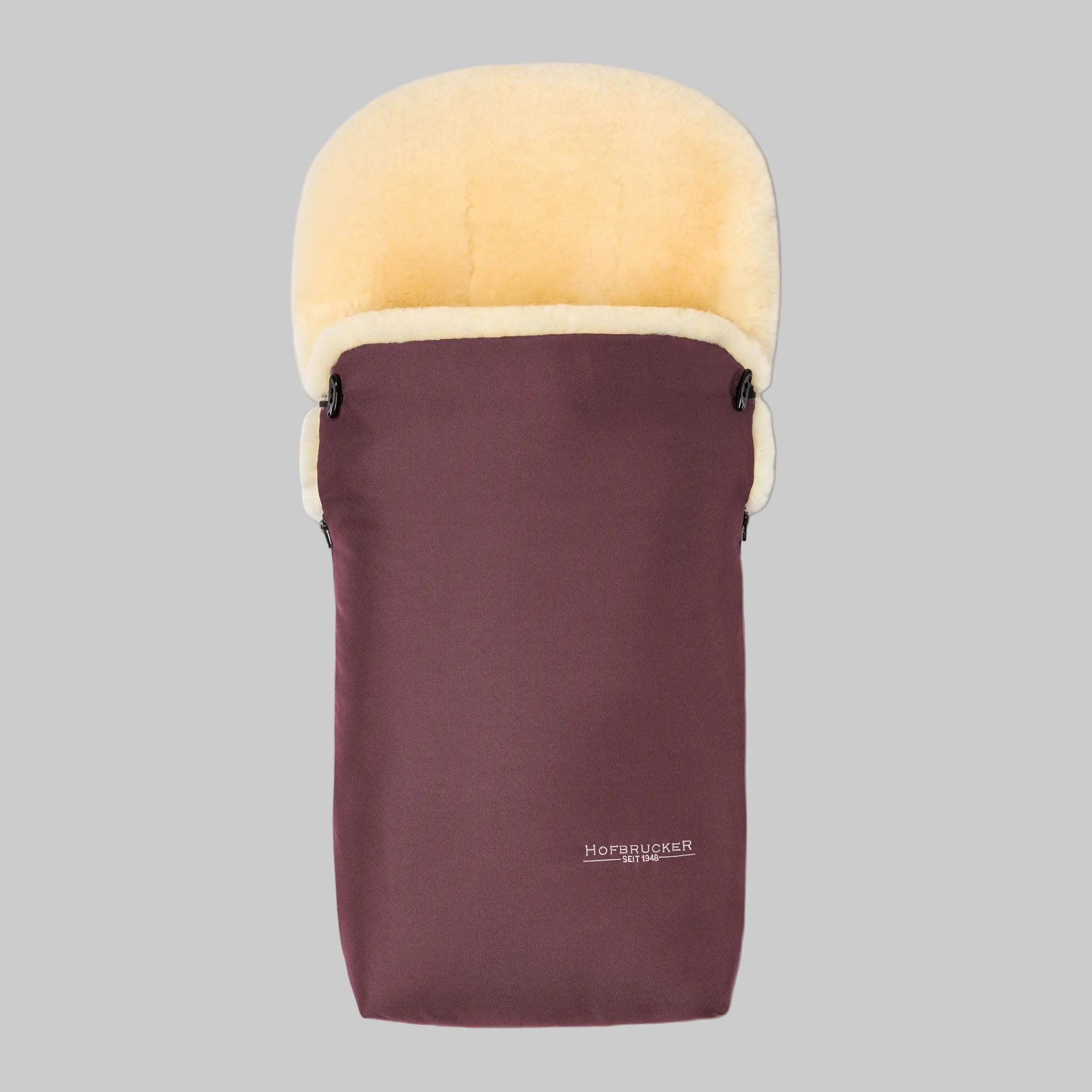 Hofbrucker Lammfell Fußsack Bordeaux