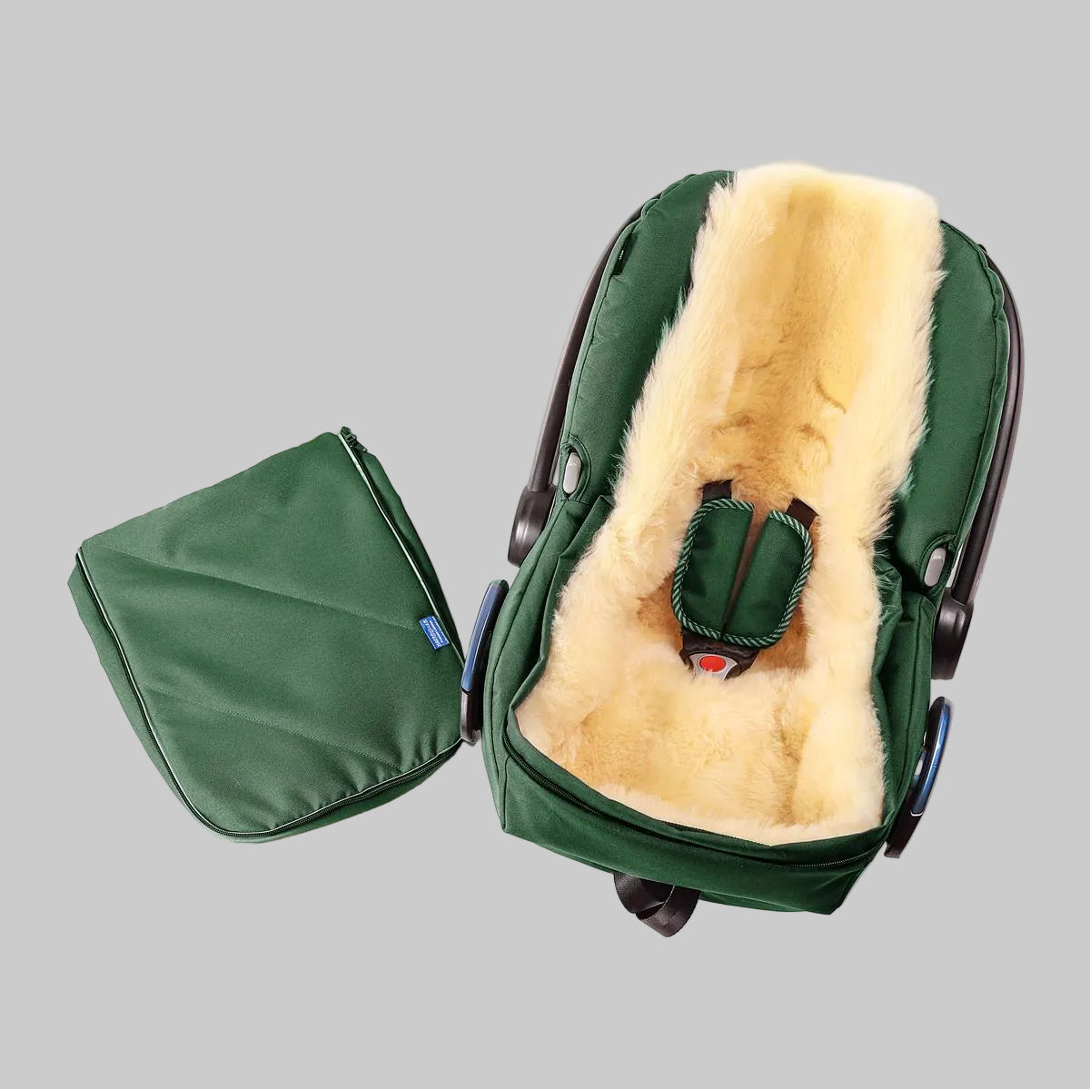 Hofbrucker Lammfell Fusssack Autoschale  Tannengruen