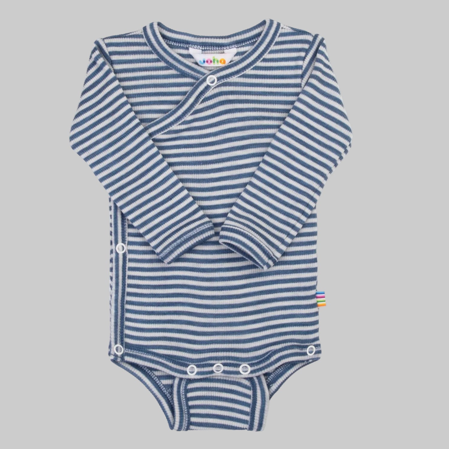 Wickelbody Joha Wolle & Seide Denim Stripe