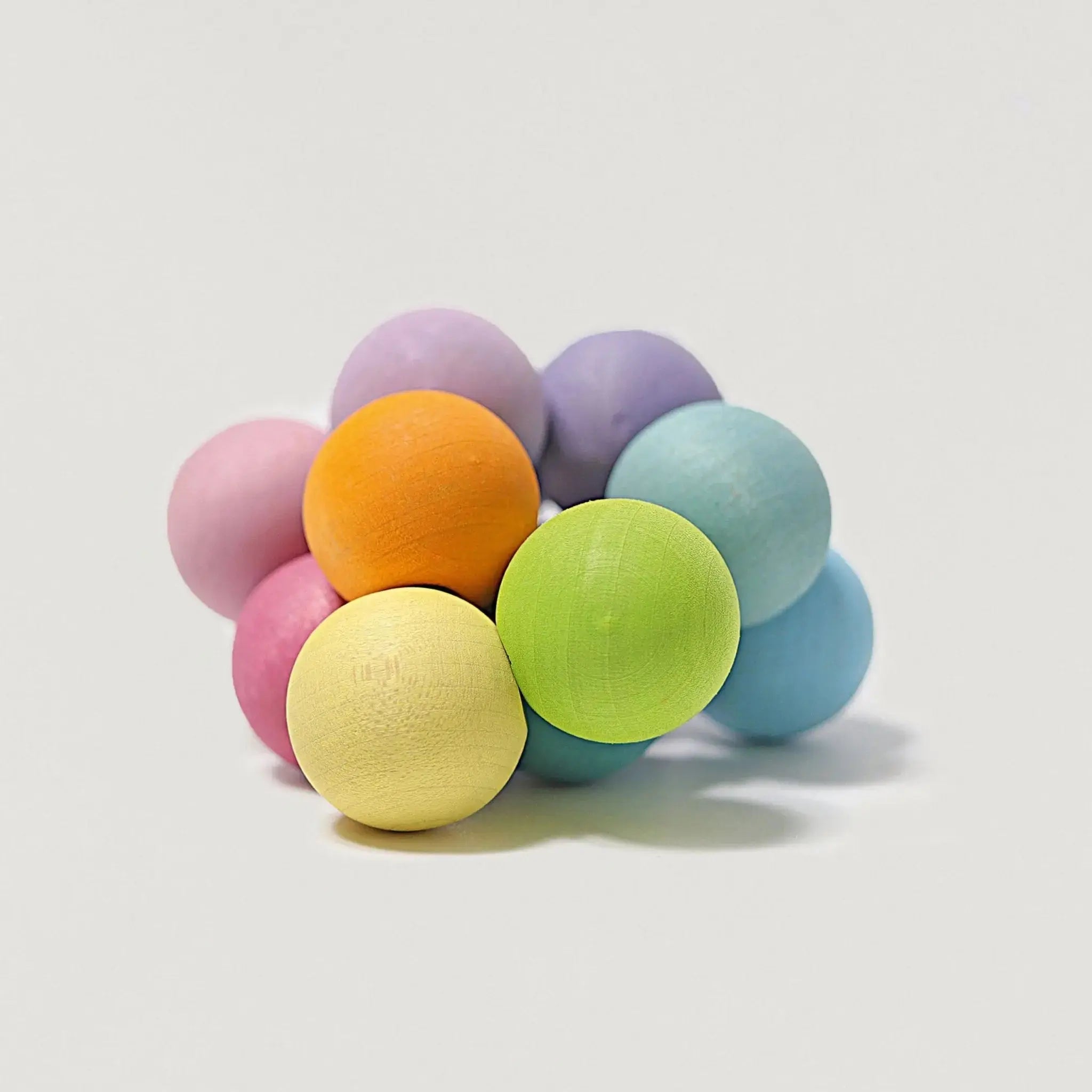 Wooden Ball Grasping Toy in Pastel Tones