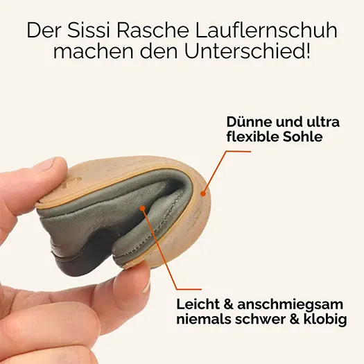 Sissi Rasche X Lieblinge® | Limited Edition Barfuß Lauflernschuh kahki macht den Unterschied