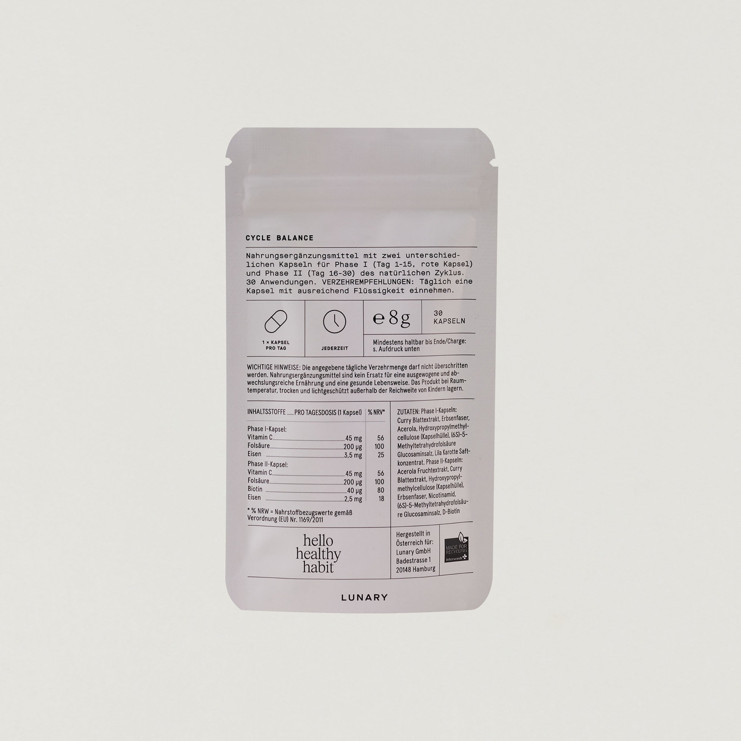 LUNARY Cycle Balance – Natural Iron for Women