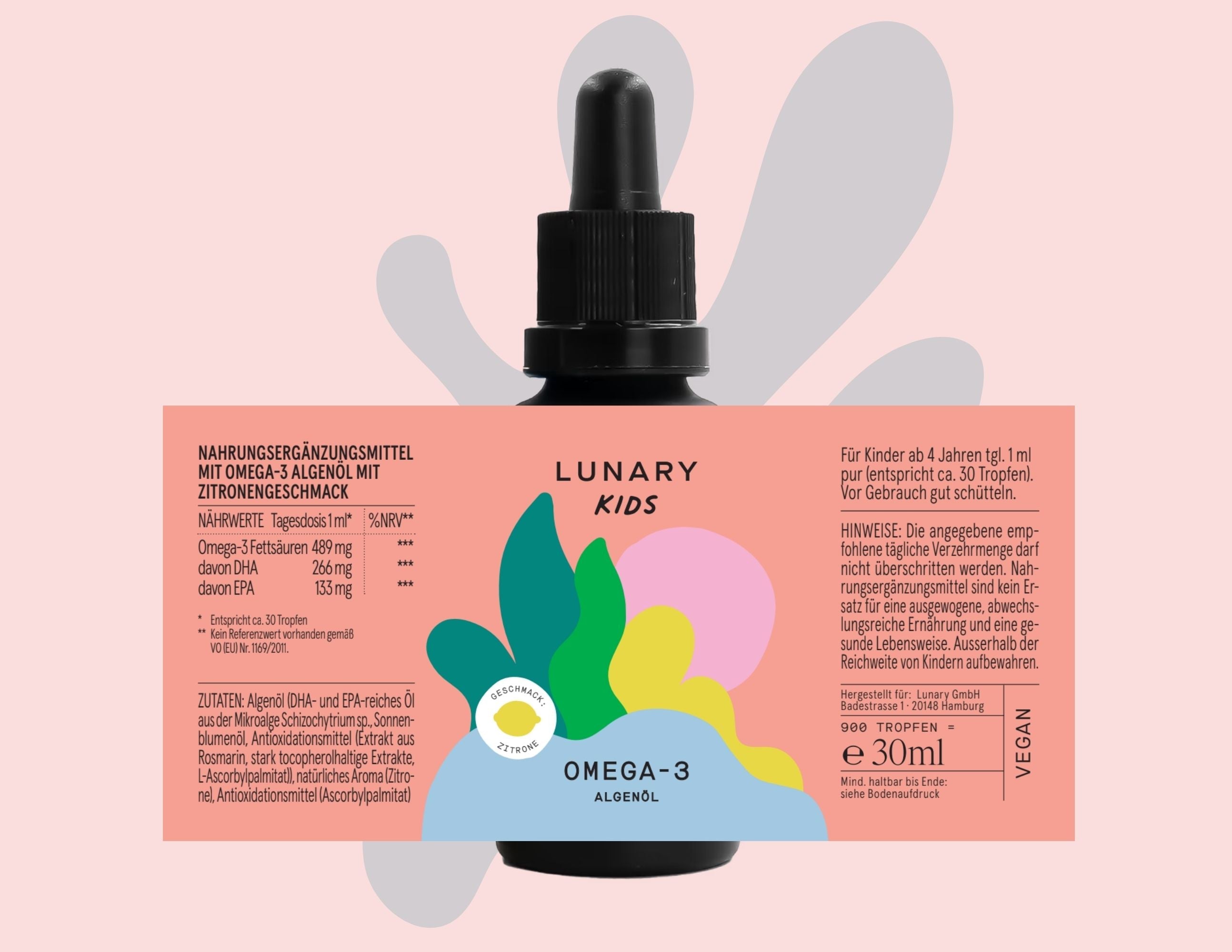 Lunary Omega-3 Etikett