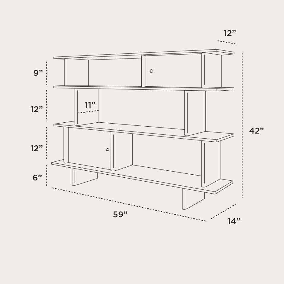 Oeuf NY Mini Library Mße in inch