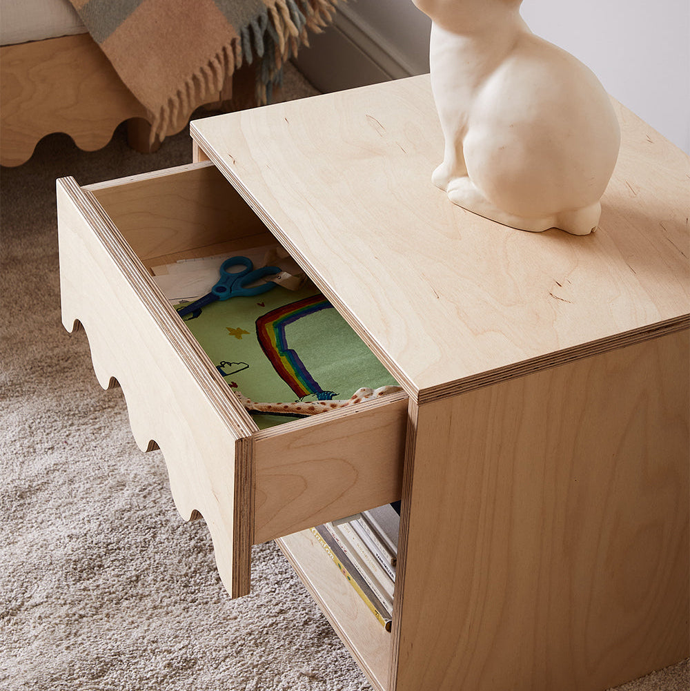 Oeuf Moss Nachttisch Birke Natur