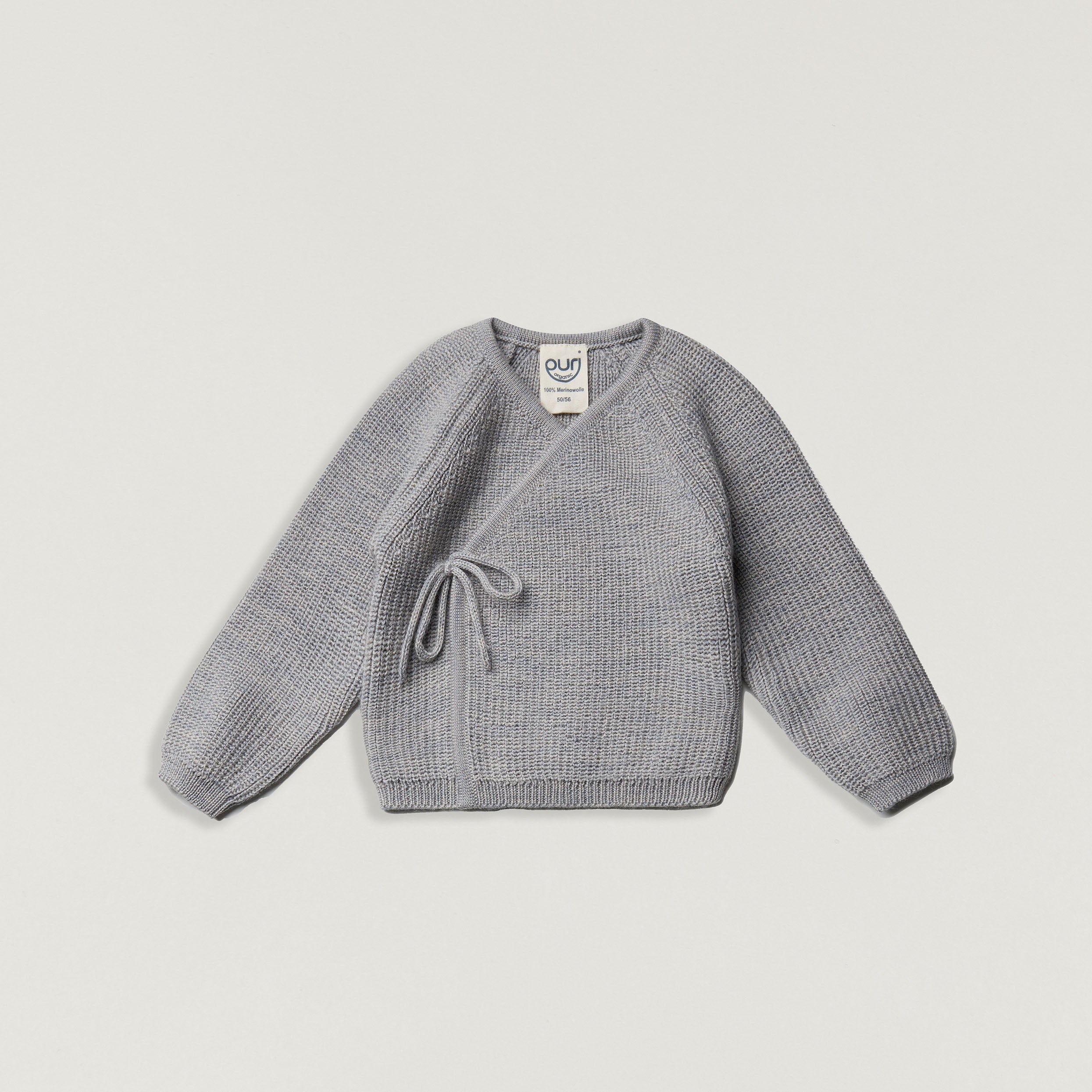 Kimono aus Wolle von Puri Organics in grau melange