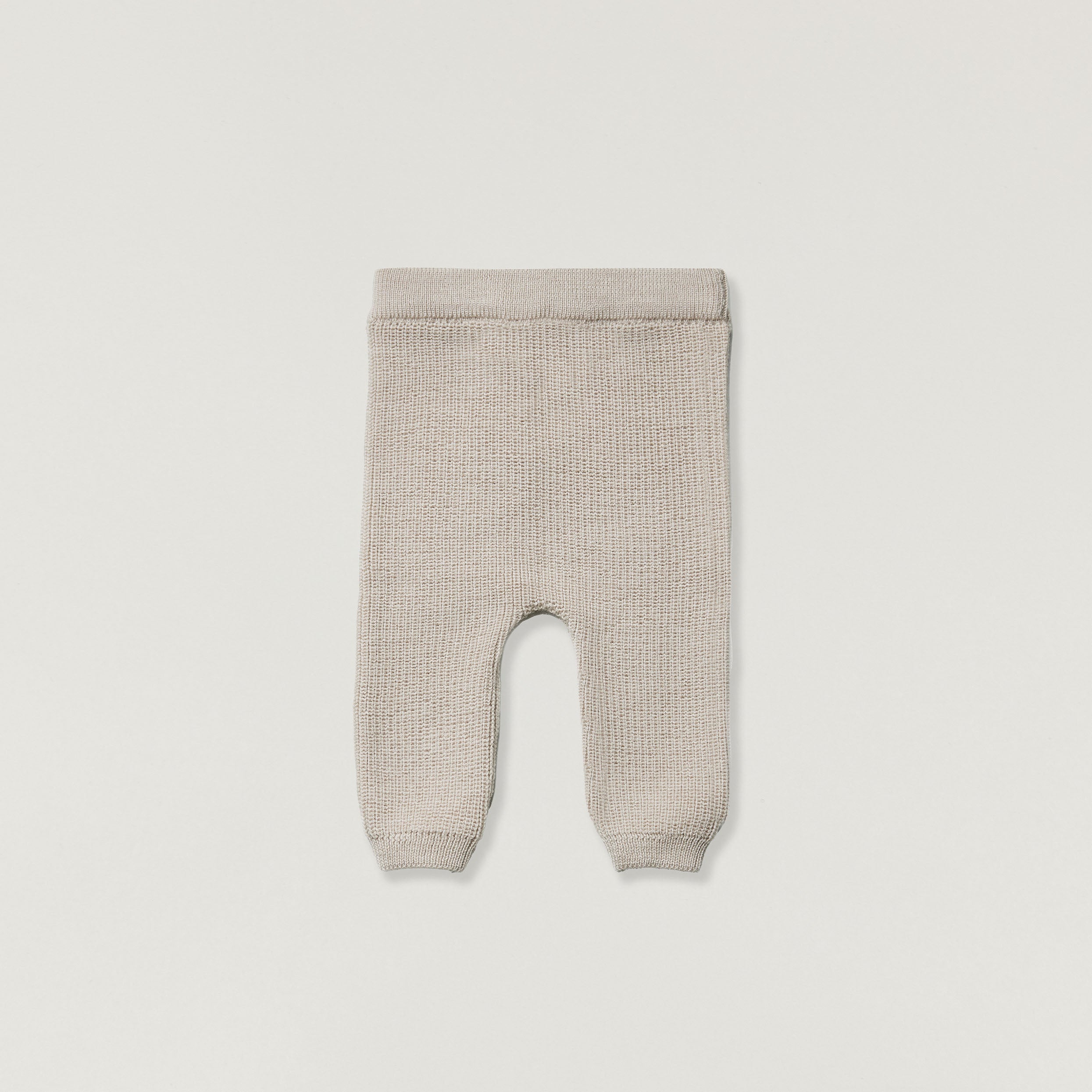 Pant im Perlfangstrick aus Wolle von Puri Organics in nature melange