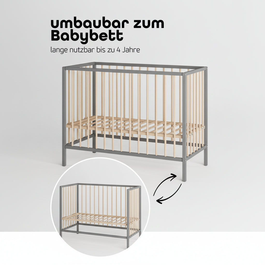 Saemann Beistellbett grau natur