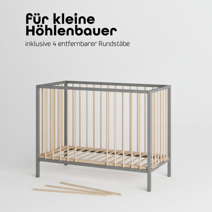 Saemann Beistellbett grau natur