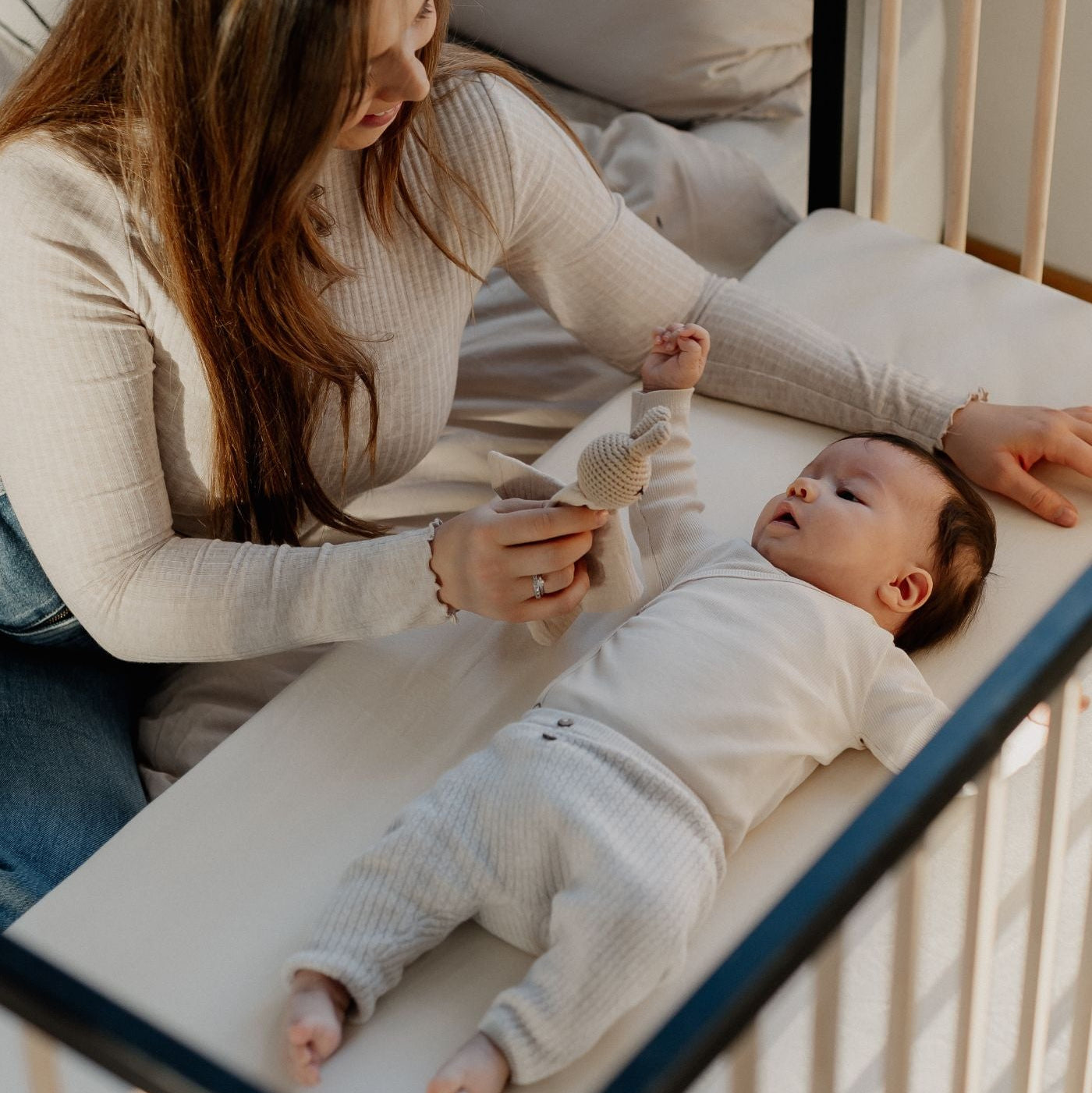Saemann Beistllbett Schwarz / Natur