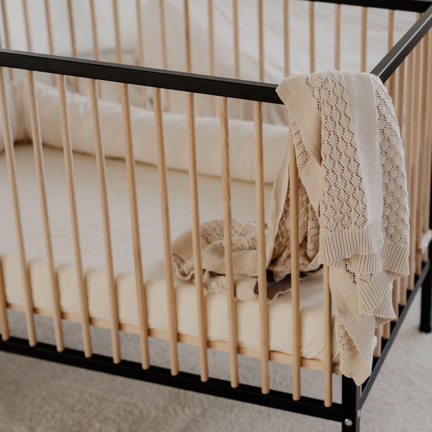 Saemann Beistllbett Schwarz / Natur