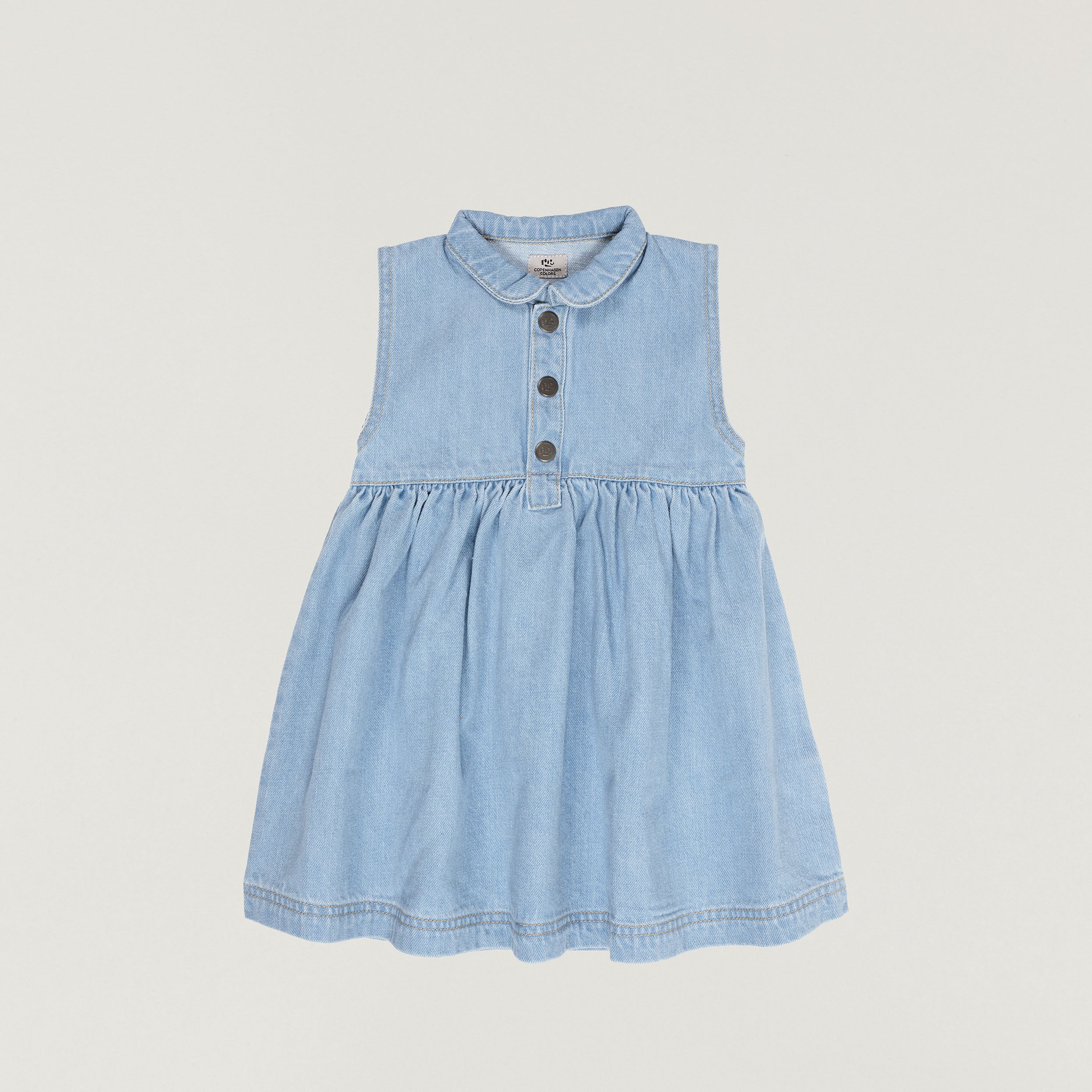 Denim dress with collar