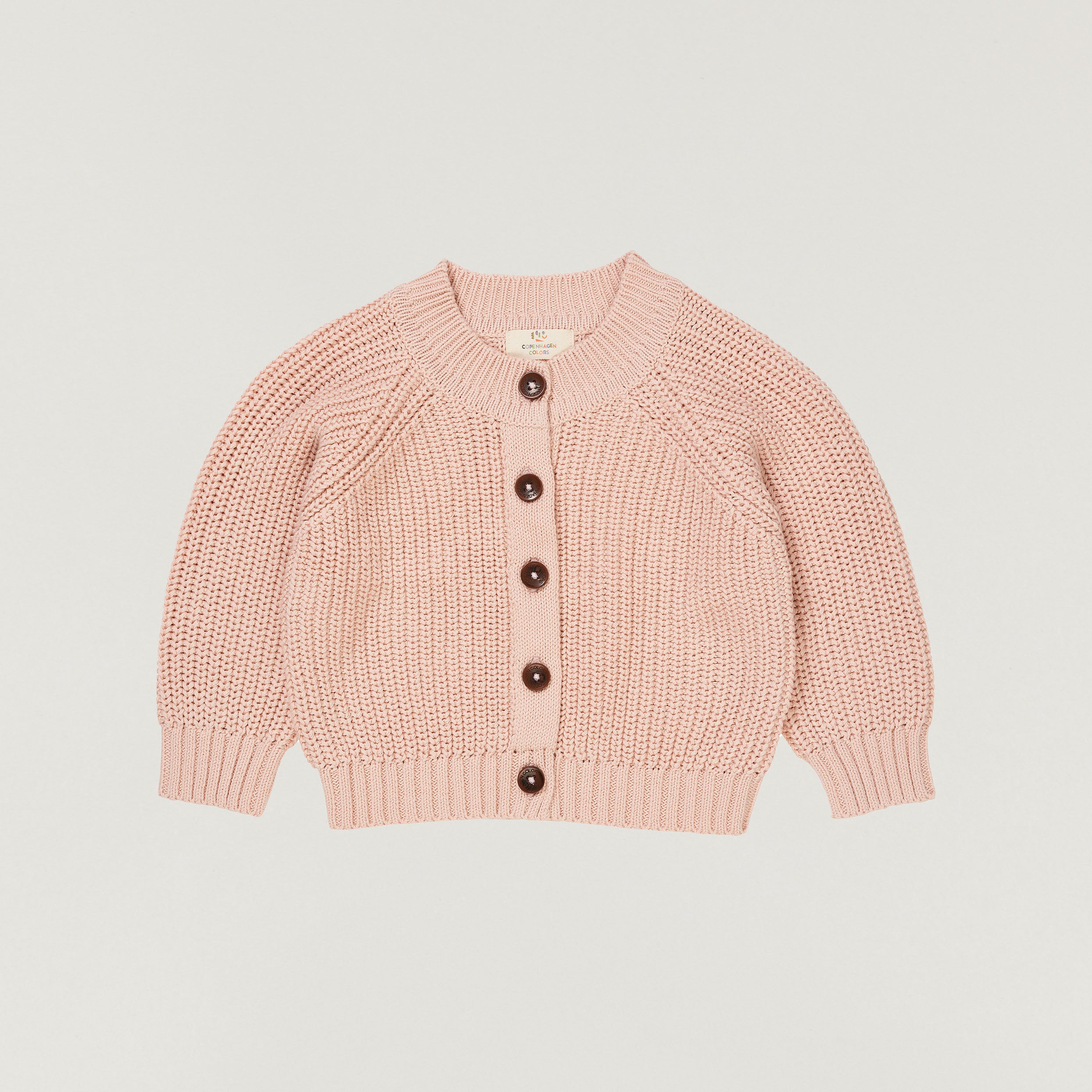 Knitted rib cardigan cotton