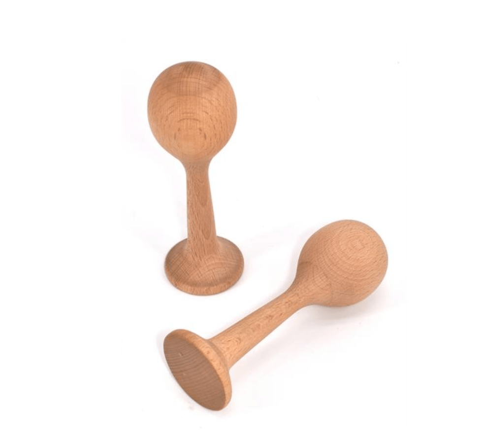 Rassel 2er-Set aus Holz