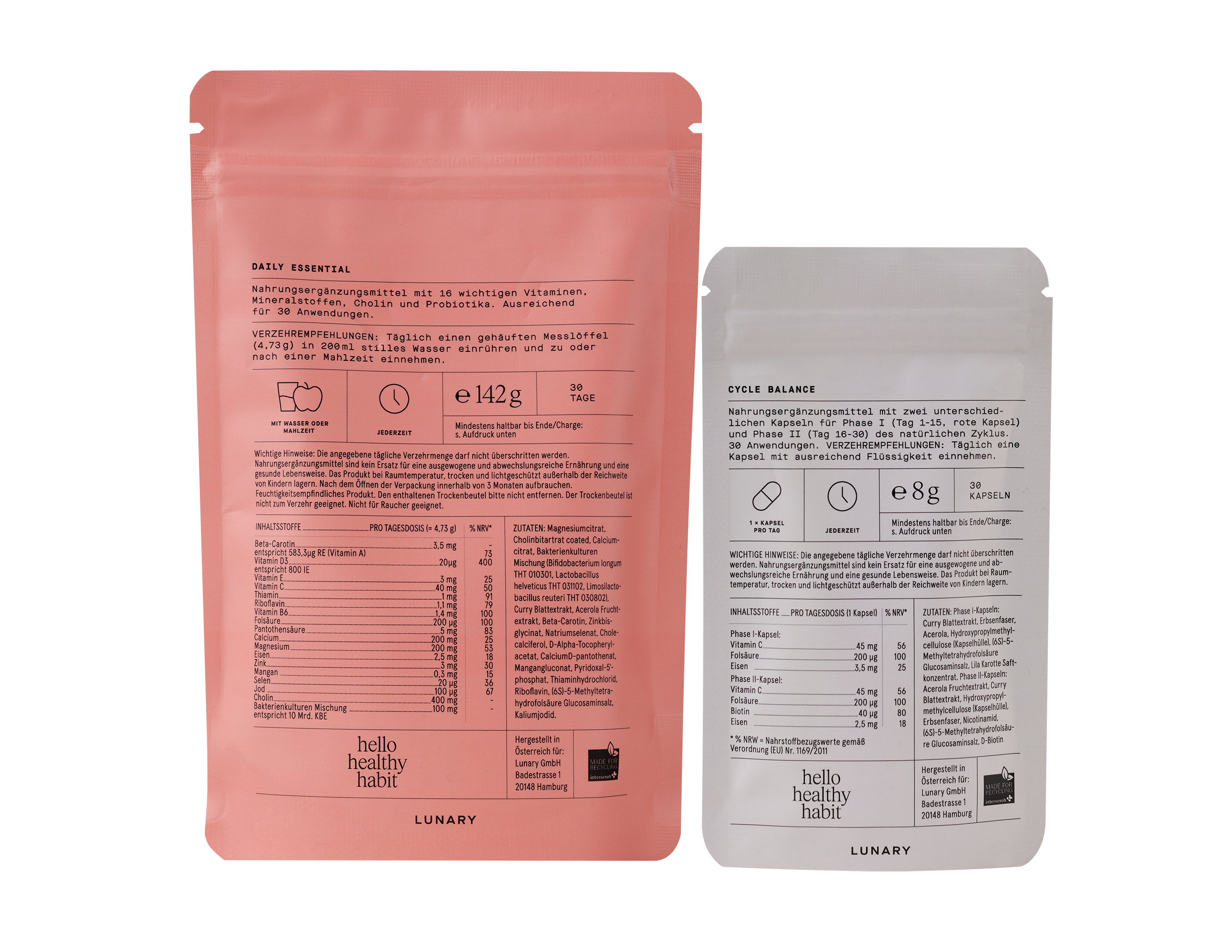 LUNARY DAILY ESSENTIAL + CYCLE BALANCE – Deine tägliche Wohlfühlroutine für Energie, Balance & Darmgesundheit