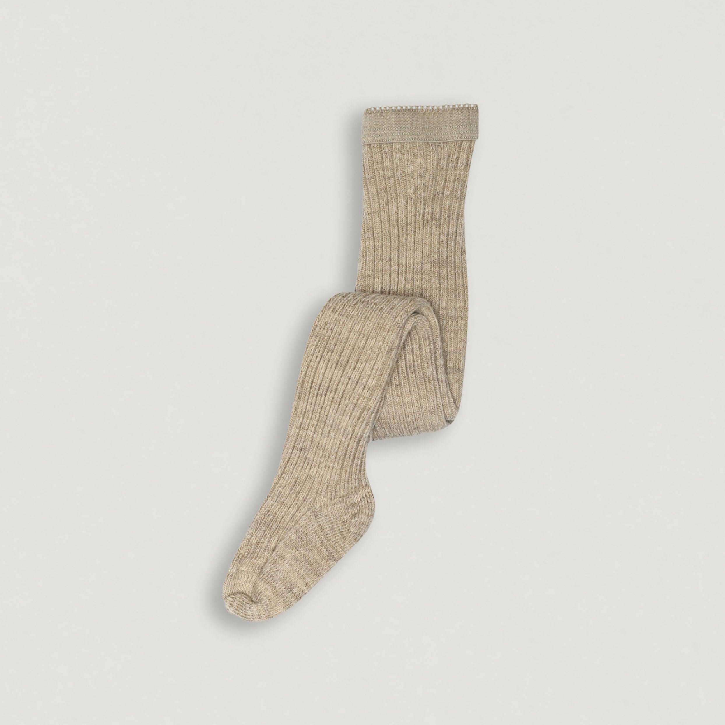 Rippstrick Strumpfhose aus Wolle von mp Denmark in sand
