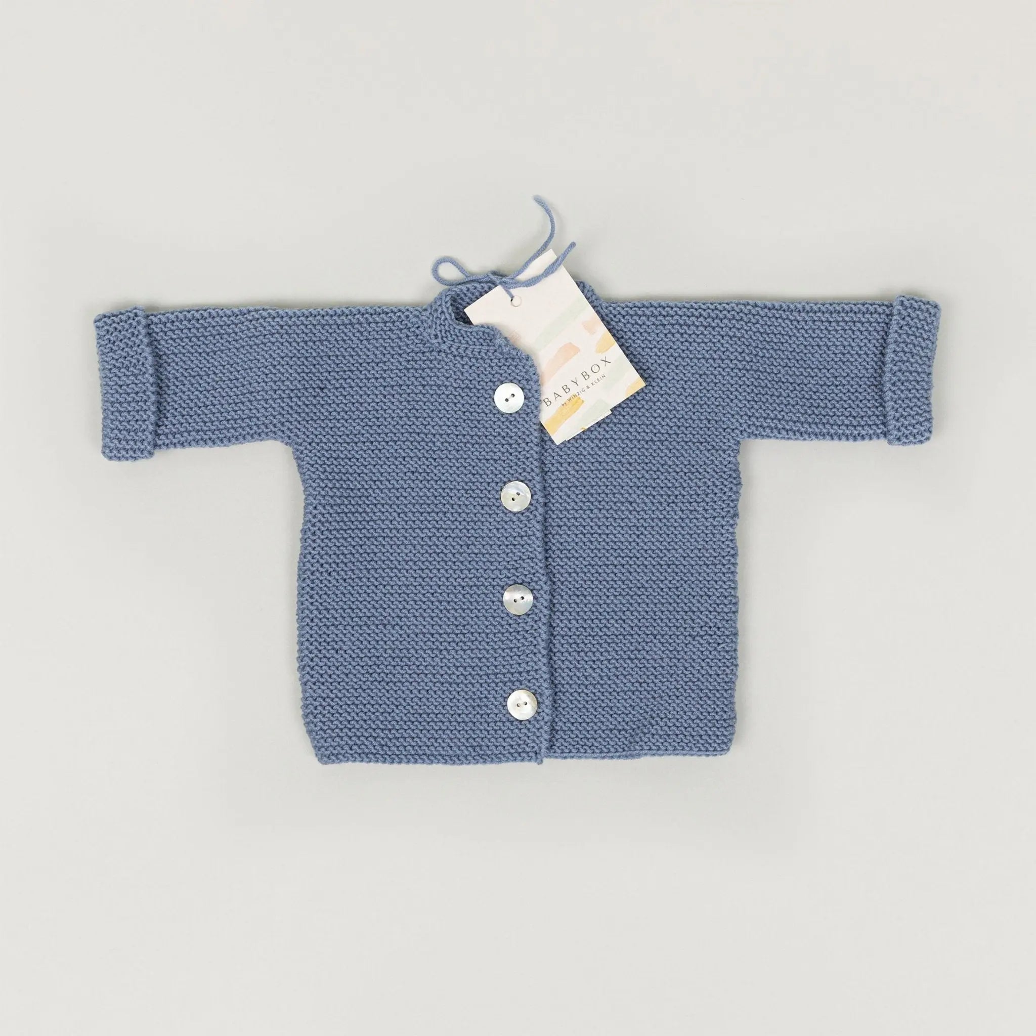 Babybox and Family BabyBox Collection Handmade Strickjacke aus Wolle 6-12m senf #farbe_6-12m