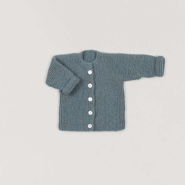 Babybox and Family BabyBox Collection Handmade Strickjacke aus Wolle & Alpaka 6-12 grau-gruen-bb #farbe_6-12