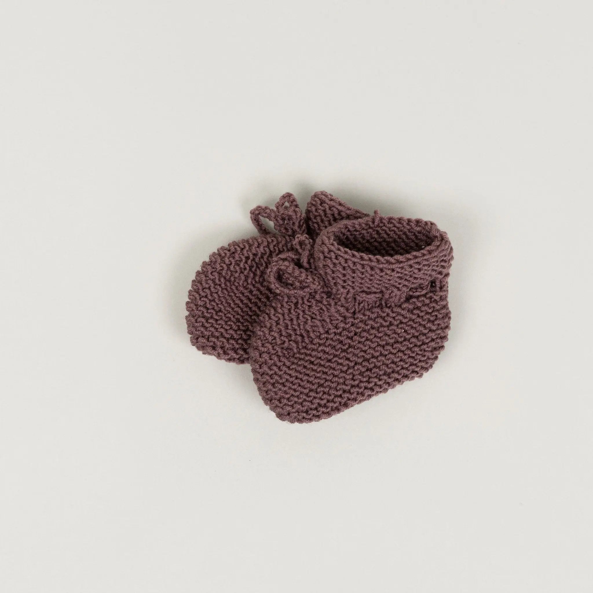 Babybox and Family BabyBox Collection Handmade Strickschuhe aus Wolle - Auslauffarben 56/62 pflaume-bbh #farbe_56/62