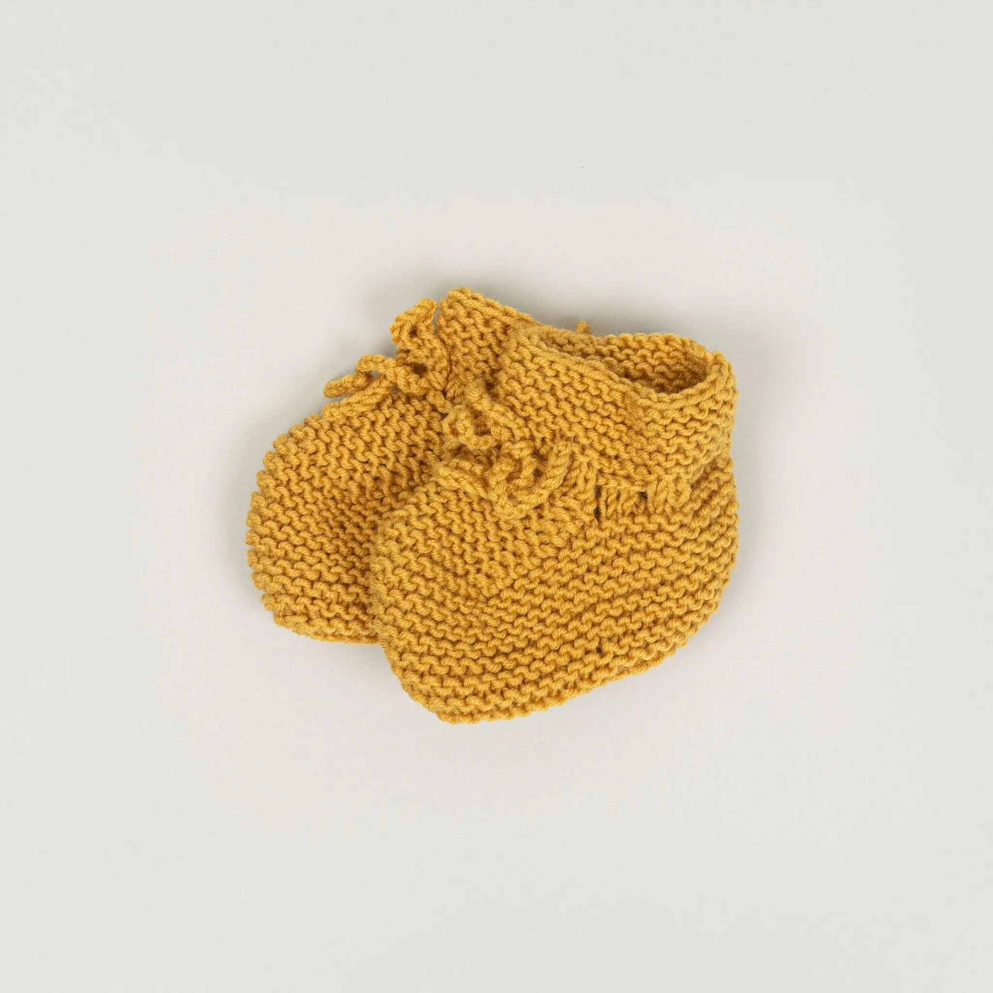 Babybox and Family BabyBox Collection Handmade Strickschuhe aus Wolle - Auslauffarben 56/62 senf #farbe_56/62