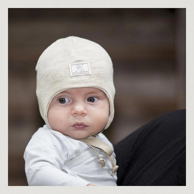Babybox and Family PickaPooh Mütze aus Wolle & Seide nature-melange-p 34cm #farbe_nature-melange-p